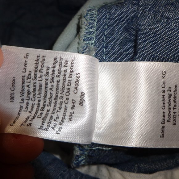 Eddie Bauer Capris P4 Zip Closure Pockets Stone Blue - Picture 13 of 15